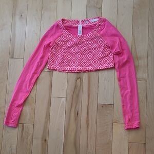 Ivivva Girls Size 10 Pink Patterned Crop Top